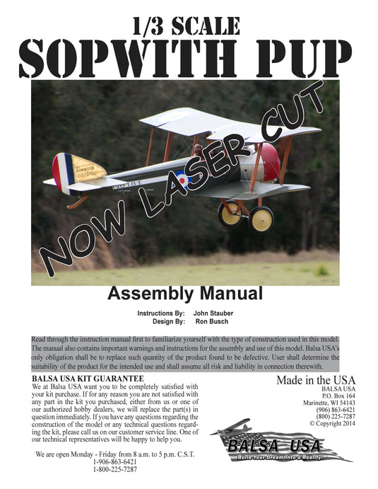 1/3 Sopwith Pup Reengineered Digital Manual