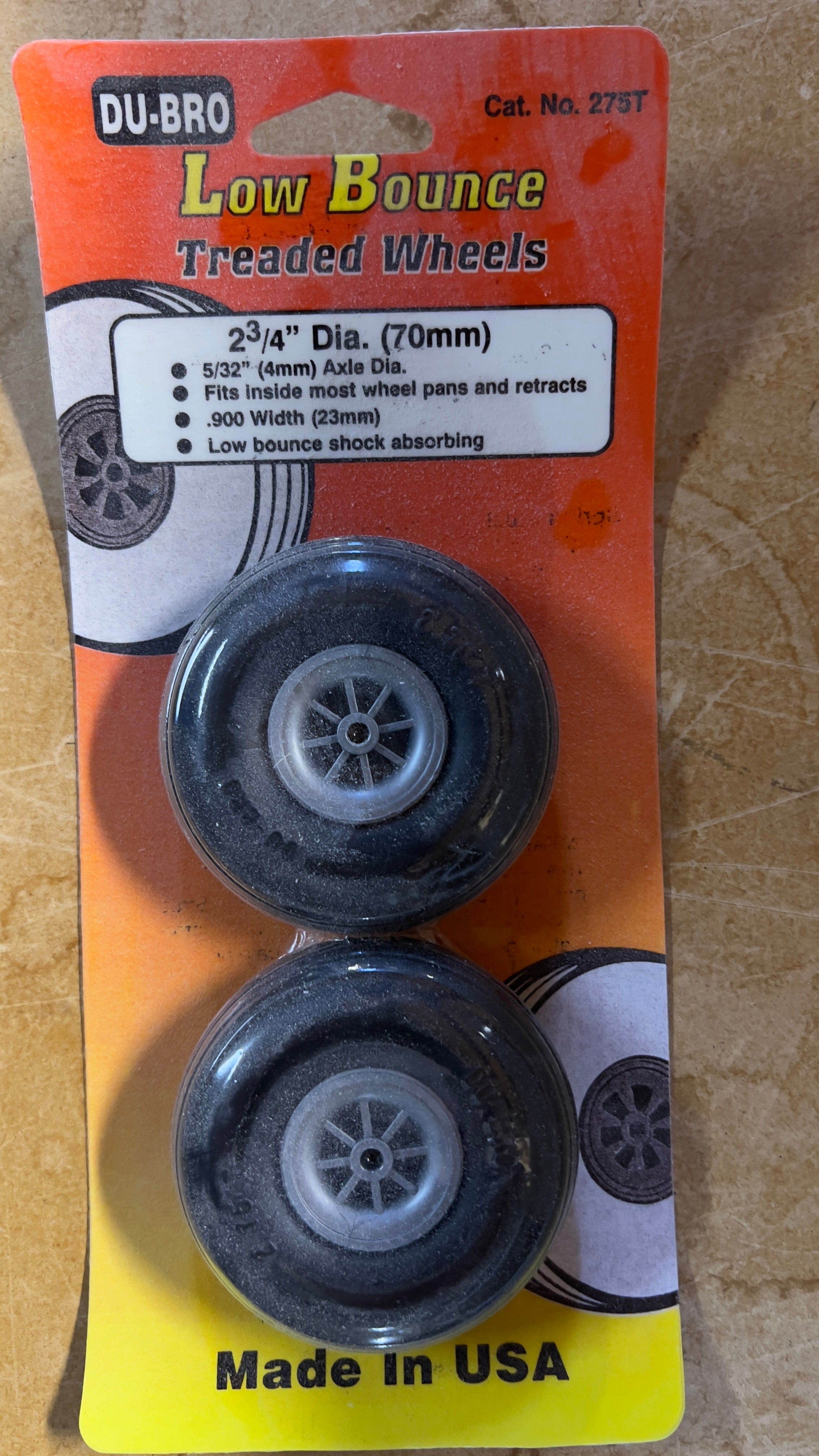 thumbnail image 2 of Du-Bro 175T Treaded Wheels - 1-3/4" Low Bounce Tires For RC Models 2 of 14