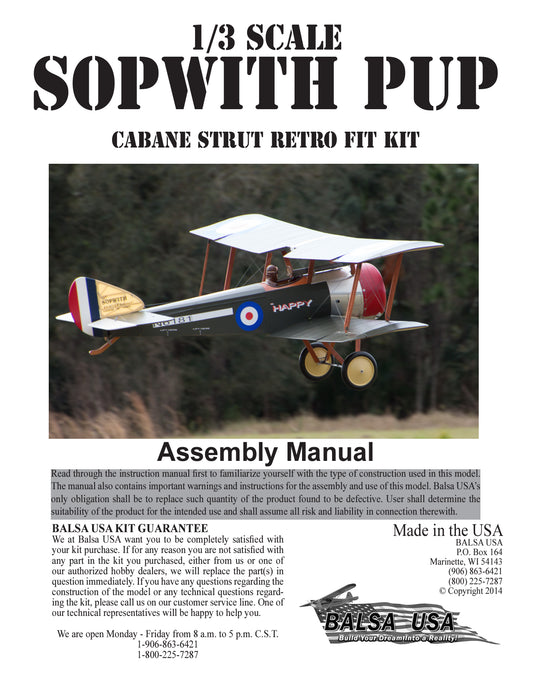 1/3 Scale Pup Cabane Retro Fit Kit Digital Manual