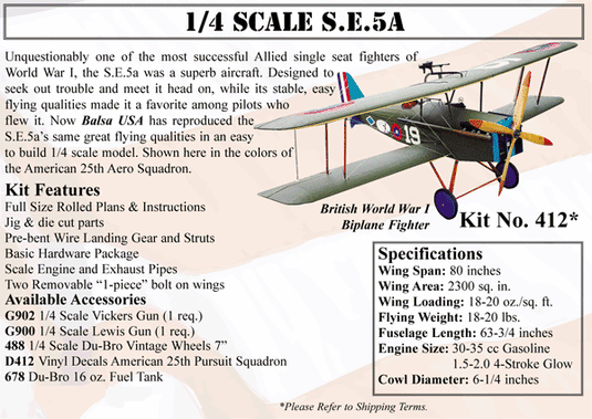 1/4 Scale SE5a