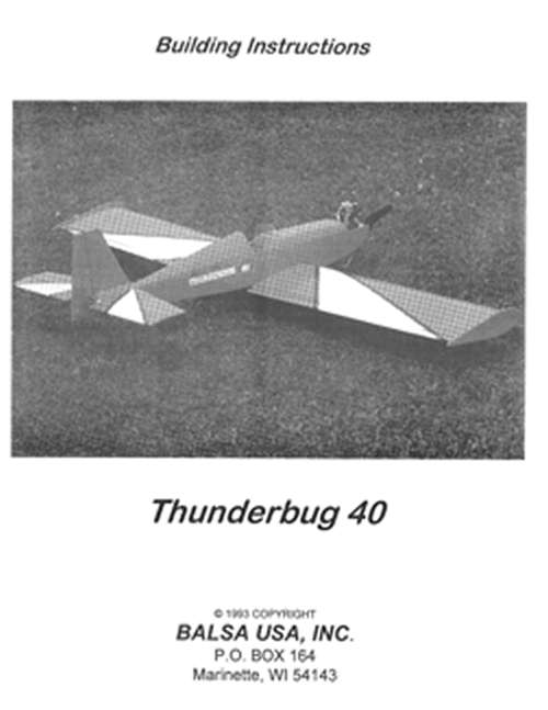 Thunderbug 40 Plans and Instruction Manual