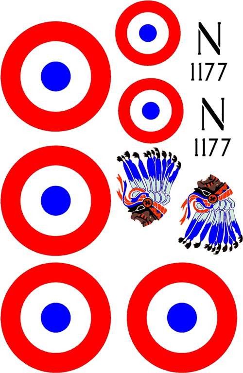 1/6 Scale Nieuport 17 Vinyl Decal Set