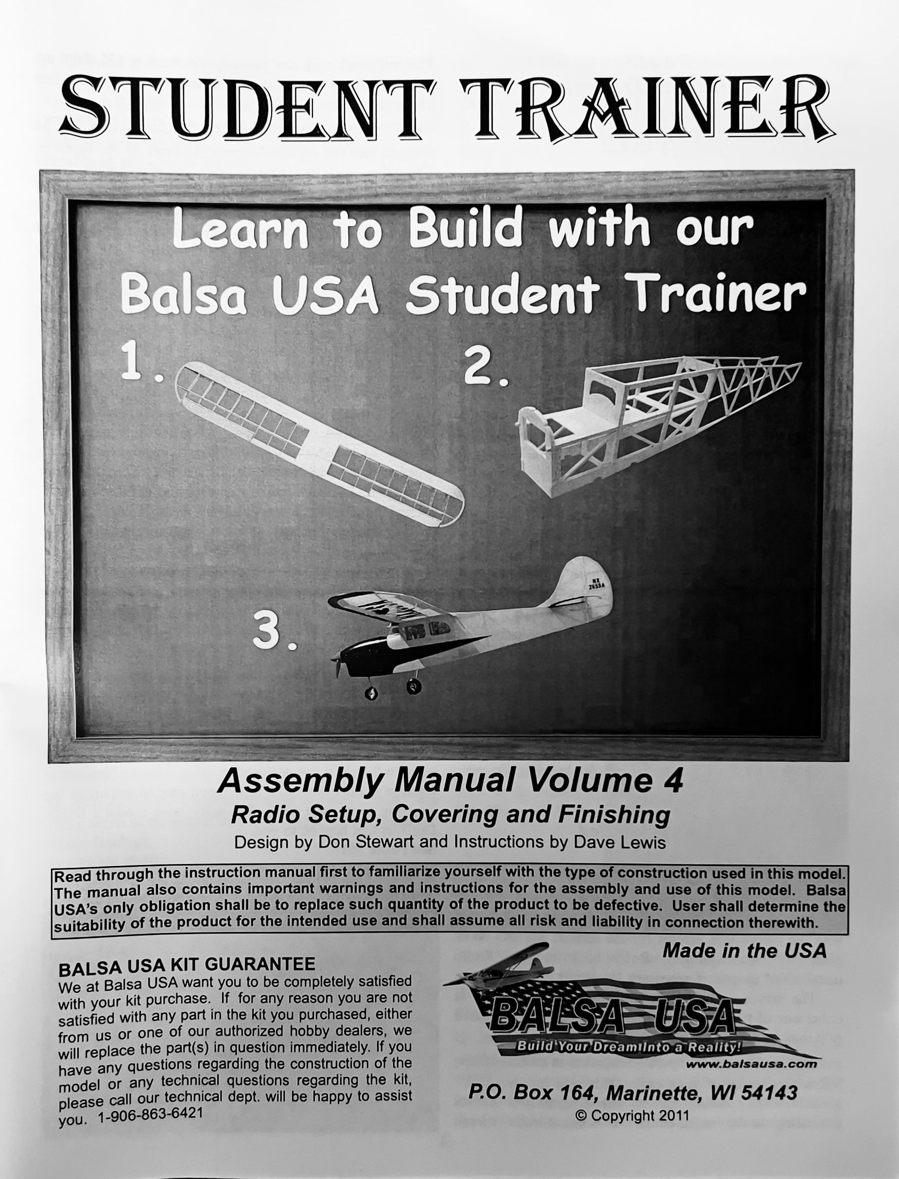 Student Trainer Plans and Manuals Balsa USA