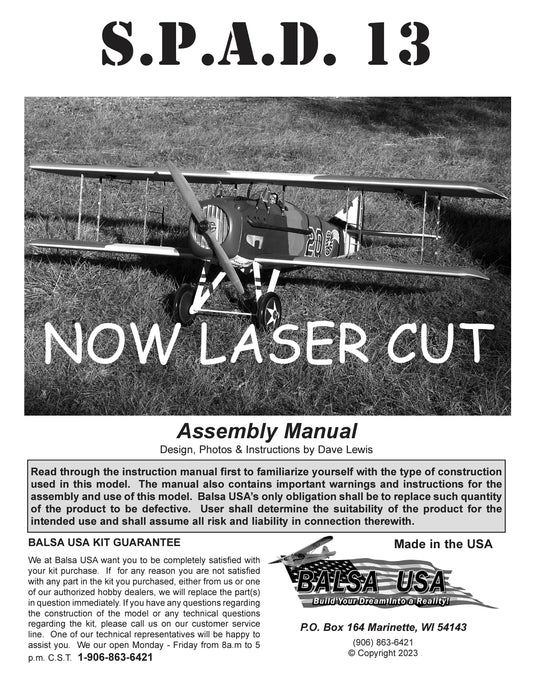 1/4 Scale Spad 13 Digital Manual