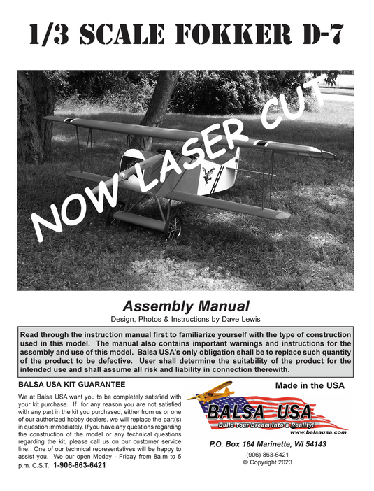 1/3 Scale Fokker D-Vll Digital Manual
