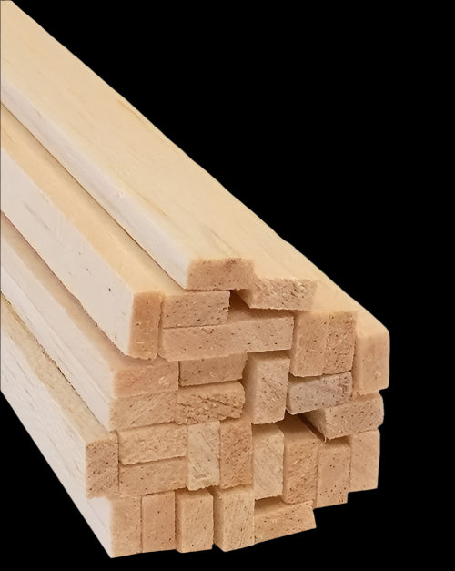 1/8" x 1/4" x 24" Balsa Strip Bundle