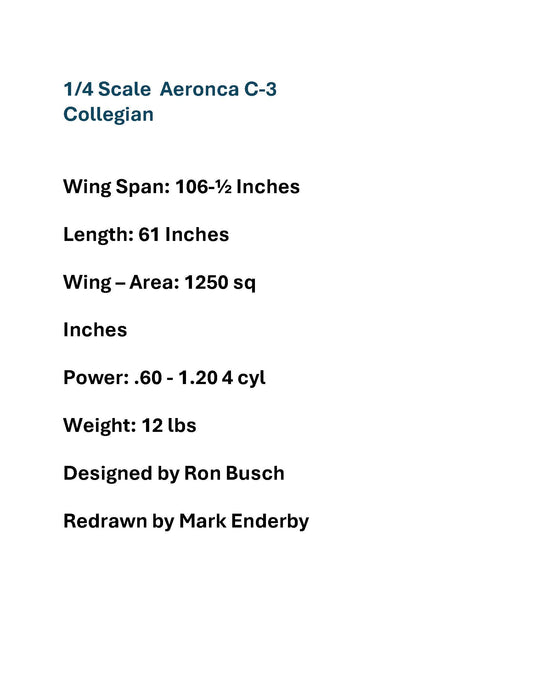 1/4 Scale Aeronca C-3 Collegian