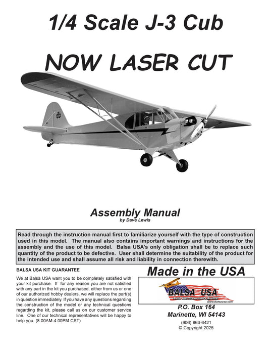 2025 1/4 scale J-3 Cub Digital Manual
