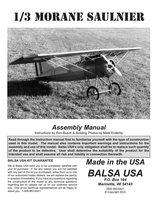 1/3 Scale Morane Saulnier Digital Manual
