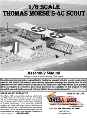 1/6 Scale Thomas-Morse S-4c Scout Paper Instruction Manual