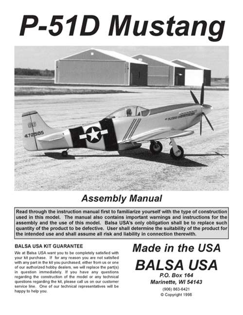 P-51D Mustang Instruction Manual