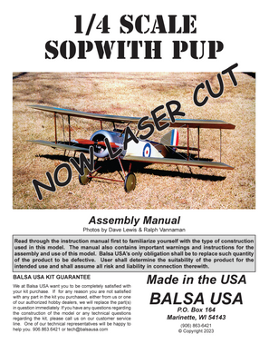 1/4 Scale Laser Cut Sopwith Pup Digital manual