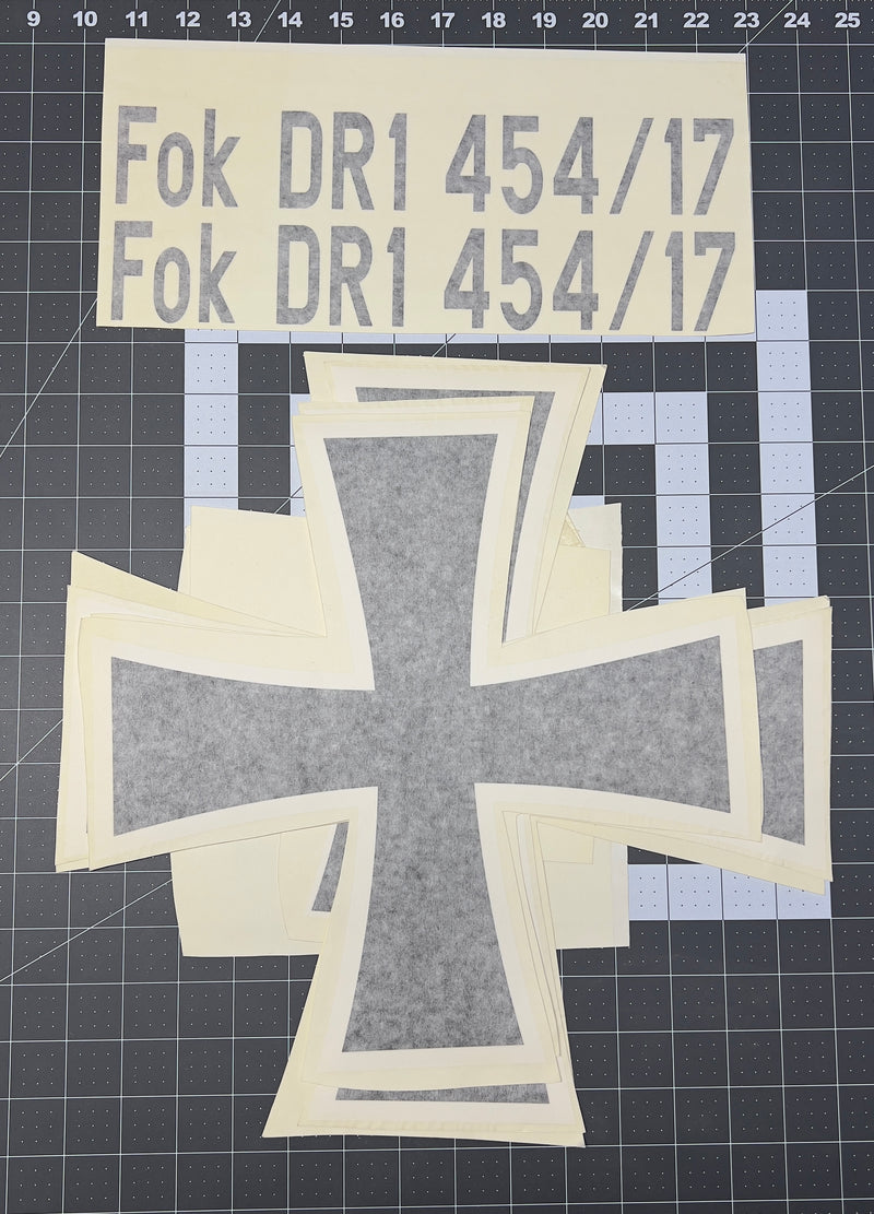 Load image into Gallery viewer, 1/3 Scale Fokker DR1 Triplane Kit Package ,  (1) set of  1/3 Du-bro Vintage Wheels, (1) set 1/3  decals, (1)Fiberglass Rotary Engine,   (2)   1/3 Spandau gun kits
