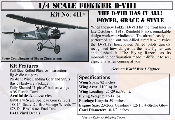 Load image into Gallery viewer, 1/4 Scale Fokker D8
