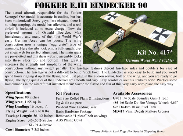 Load image into Gallery viewer, Fokker Eindecker 90 Kit Package,  (1)  1/4 Spandau Gun Kit, (1)  1/6 Du-Bro Vintage Wheels, Decals
