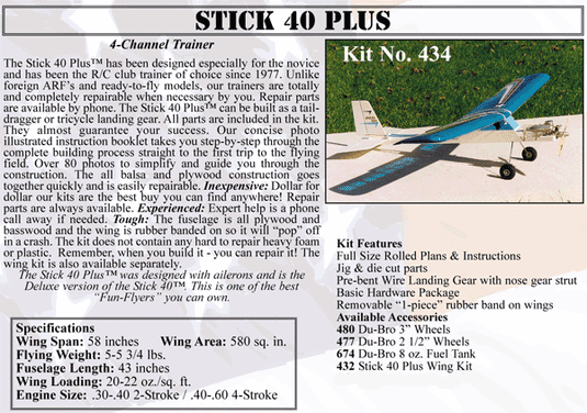 40 size rc plane top kits