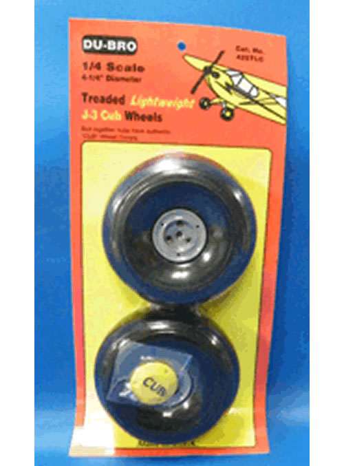 1/4 Scale J-3 Cub Kit Package,  (1) Cub Wheels with Hubcap, (1)  1/4 Dummy Engine Kit