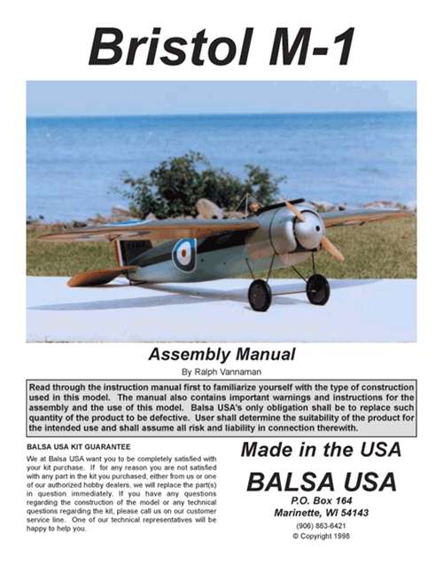 Bristol M-1 Plans and Instruction Manual