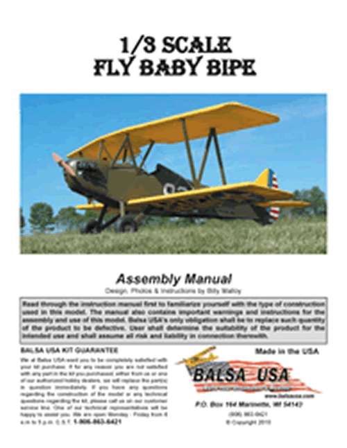 1/3 Scale Flybaby Bipe Plans and Instruction Manual