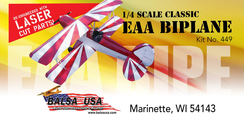 Load image into Gallery viewer, 1/4 Scale EAA Bipe
