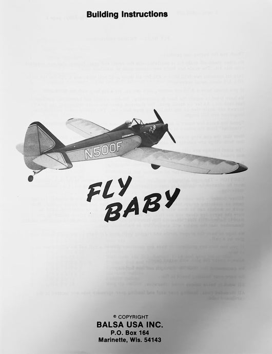 1/3 Scale Flybaby (low wing) Plans and Instruction Manual