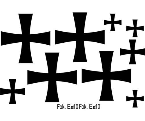 Fokker Eindecker 90 Maltese Crosses Vinyl Decal Set