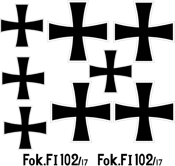 1/4 Scale Fokker DR-1 Maltese Crosses Vinyl Decal Set